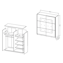 Pharao24 180 cm Schwebetuerenschrank Mezzo><noscript><img width=