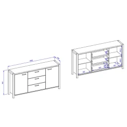 Küchenkommode|Esszimmerkommoden*Pharao24 180 cm Sideboard Foxxy