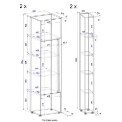 Büromöbel Sets*Pharao24 Aktenordnerschrank 4-teilig Uzniana