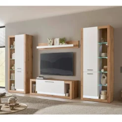 Moderne Wohnwände|Wohnwand 300 Cm*Pharao24 Anbauwand Asprecca