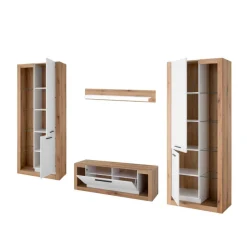 Moderne Wohnwände|Wohnwand 300 Cm*Pharao24 Anbauwand Asprecca