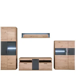 Moderne Wohnwände|Wohnwand 350 Cm*Pharao24 Anbauwand Lucisa