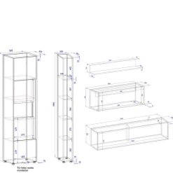 Moderne Wohnwände|Wohnwand 300 Cm*Pharao24 Anbauwand mit Homeoffice Rascian
