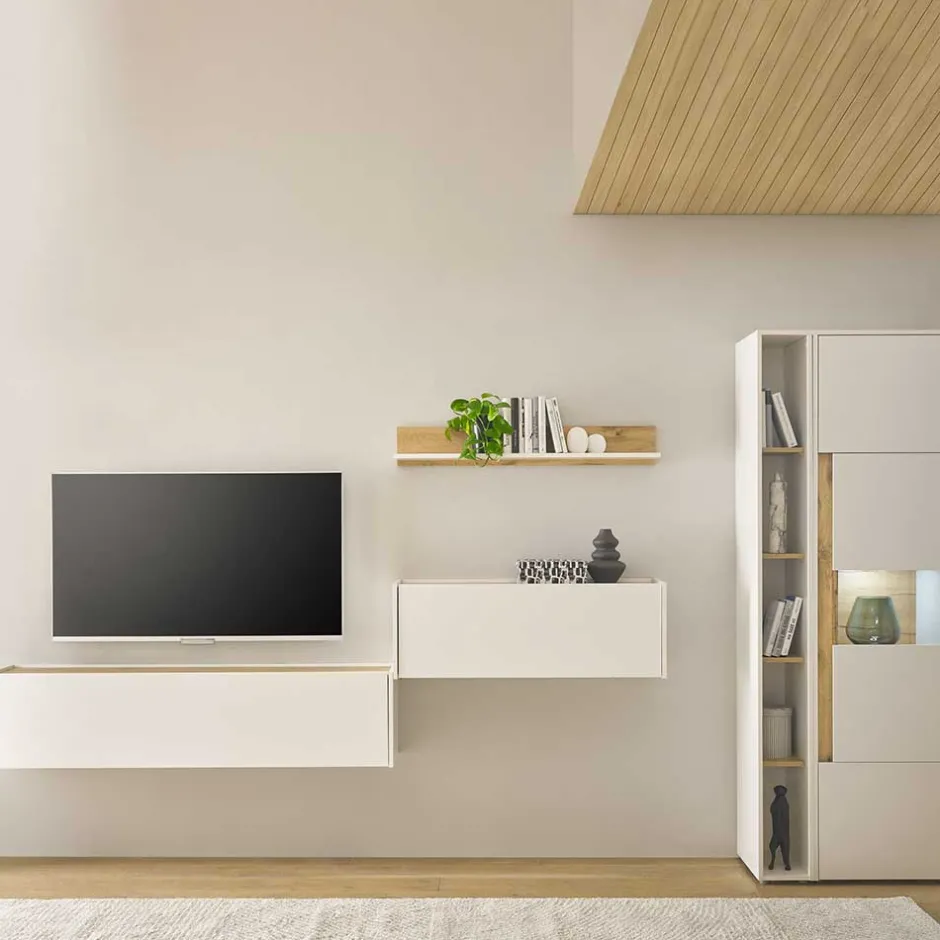 Moderne Wohnwände|Wohnwand 300 Cm*Pharao24 Anbauwand mit Homeoffice Rascian