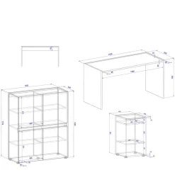 Büromöbel Sets*Pharao24 Arbeitszimmermöbel Uzniana