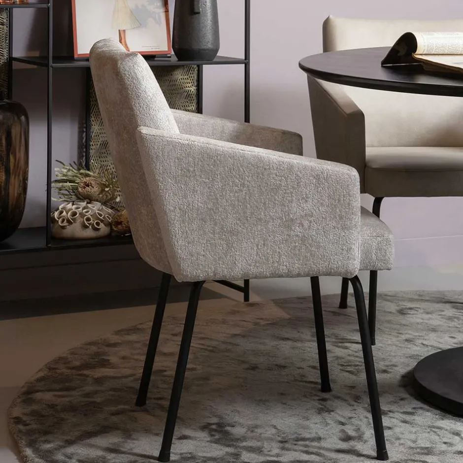 Polsterstühle|Armlehnstühle*Pharao24 Armlehner Beige-Grau Volgan