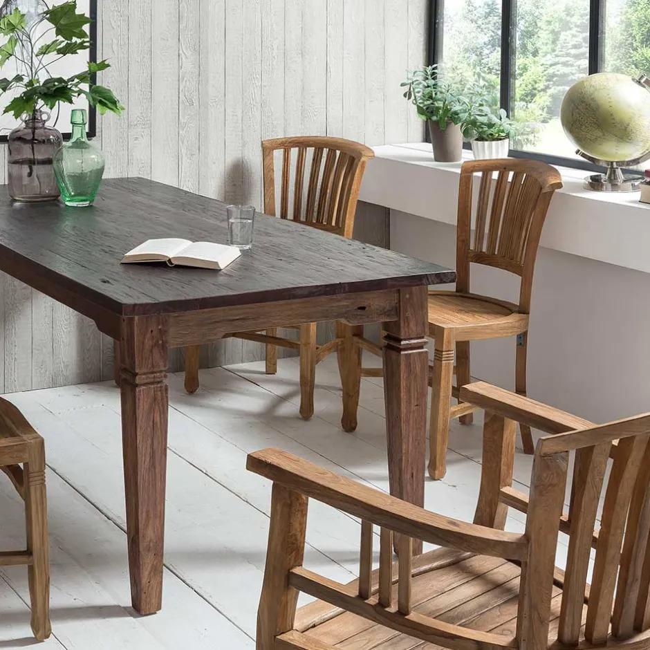 Massivholz Stühle*Pharao24 Armlehnstuhl Goyas