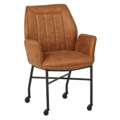 Pharao24 Armlehnstuhl mit Rollen Apulca> Küchenstühle|Esszimmerstühle