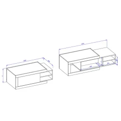 Pharao24 Ausziehbarer Couchtisch Prismo><noscript><img width=