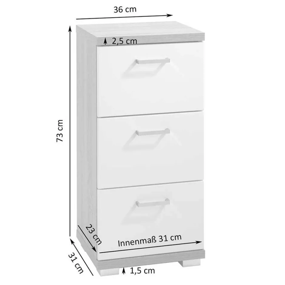 Bad Unterschränke|Badezimmerschränke*Pharao24 Bad Schubladenkommode Evinele