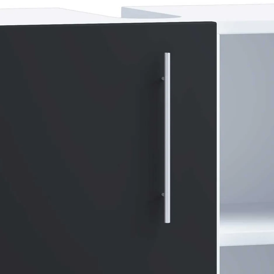 Badmöbel Sets*Pharao24 Bad Set Schwarz Weiß Litora