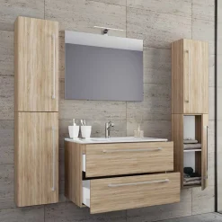 Pharao24 Bad Set 4teilig Sonoma Eiche Estranon> Badmöbel Sets