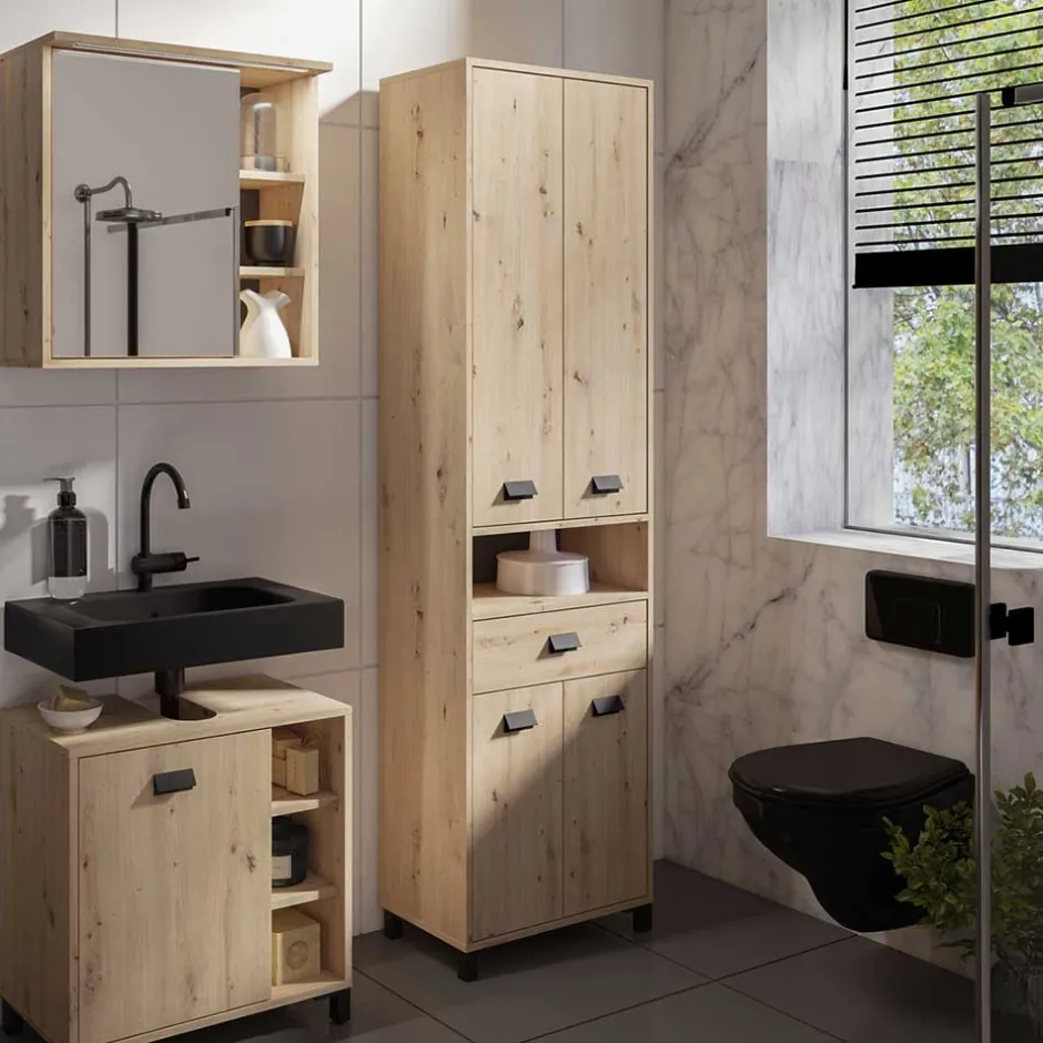 Pharao24 Badezimmer Hochschrank Peetja> Bad Hochschränke|Badezimmerschränke