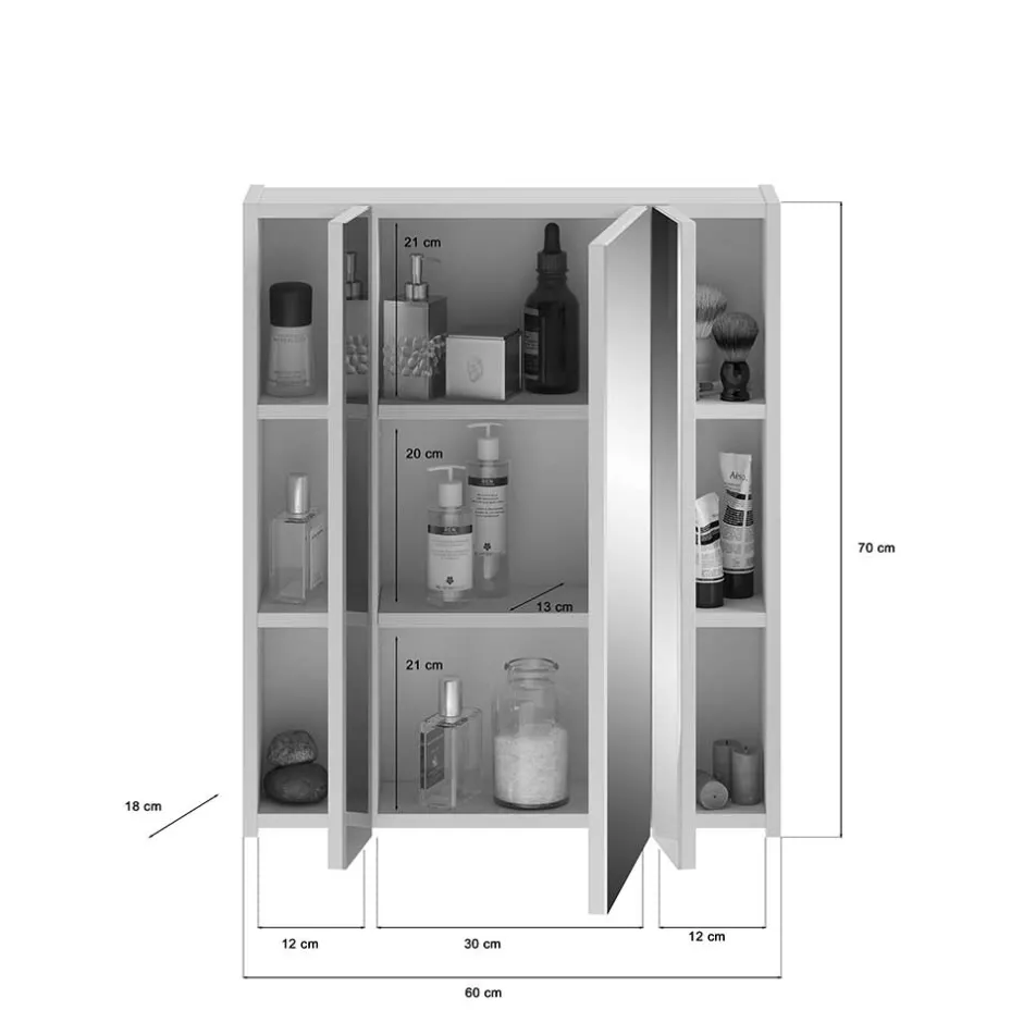 Spiegelschränke|Badezimmerschränke*Pharao24 Badezimmer Spiegelschrank Alessia