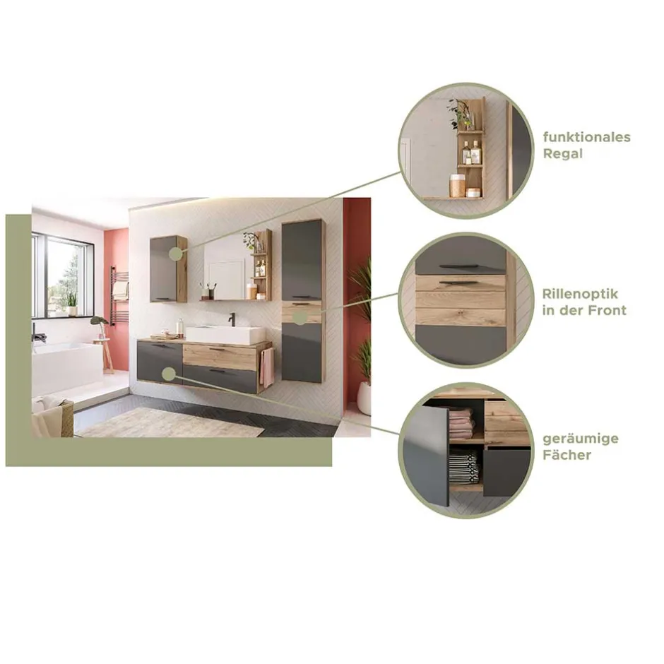 Pharao24 Badezimmerhochschrank Faneno> Badezimmerschränke|Bad Hängeschränke