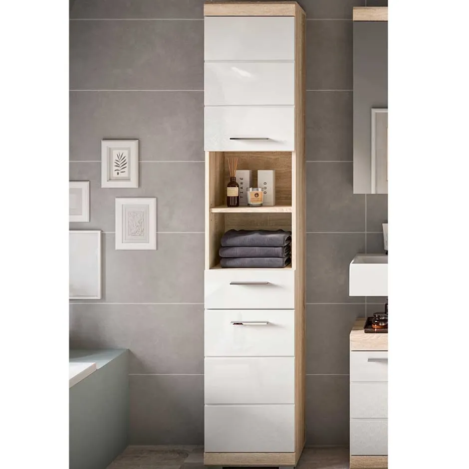 Pharao24 Badezimmerhochschrank Kwesina> Badezimmerschränke|Bad Hochschränke