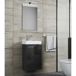 Pharao24 Badezimmermöbel Set in Schwarz Emlina> Badmöbel Sets