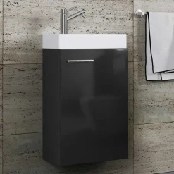 Pharao24 Badezimmermöbel Set in Schwarz Emlina><noscript><img width=