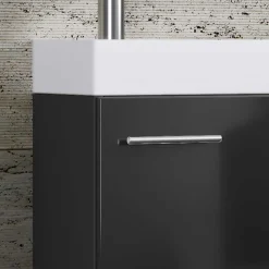 Pharao24 Badezimmermöbel Set in Schwarz Emlina><noscript><img width=