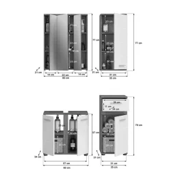 Badmöbel Sets*Pharao24 Badezimmermöbel Set Servi