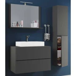 Badmöbel Sets*Pharao24 Badezimmermöbelset Anthrazit Kanmura
