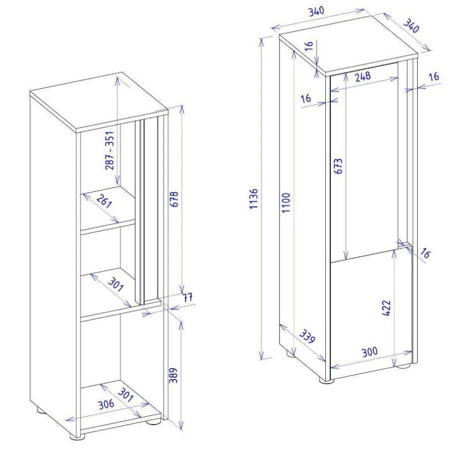 Badezimmerschränke|Bad Hochschränke*Pharao24 Badezimmermidischrank Uzniana