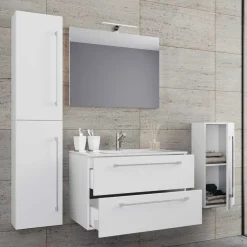 Badmöbel Sets*Pharao24 Badezimmerset in Weiß Selami