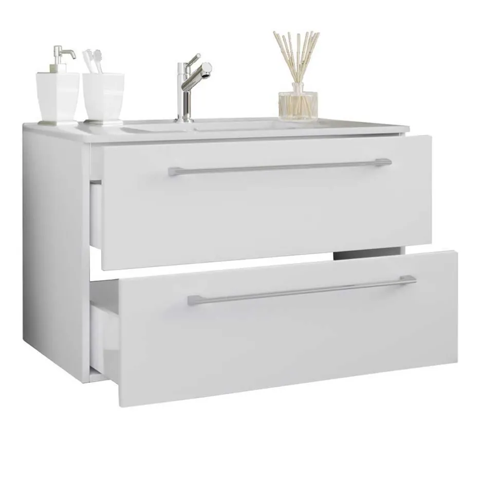 Badmöbel Sets*Pharao24 Badezimmerset in Weiß Selami