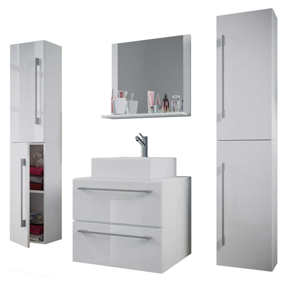 Badmöbel Sets*Pharao24 Badezimmerset weiß Selami