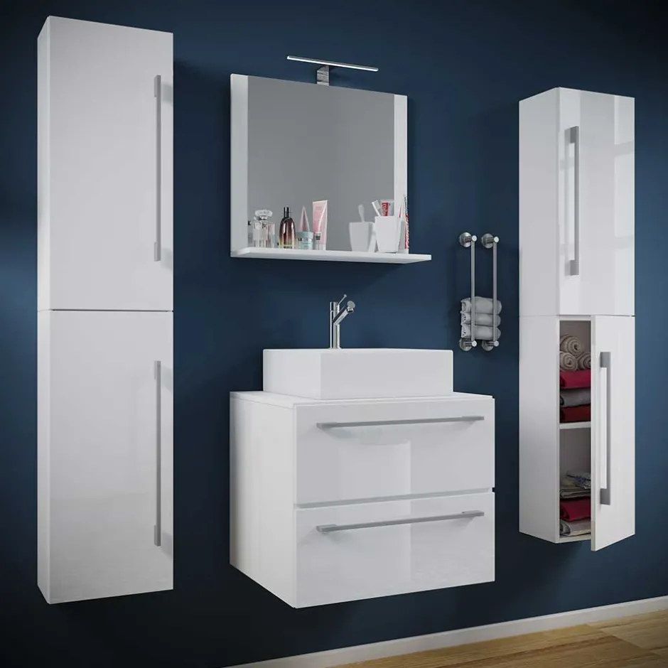 Badmöbel Sets*Pharao24 Badezimmerset weiß Selami
