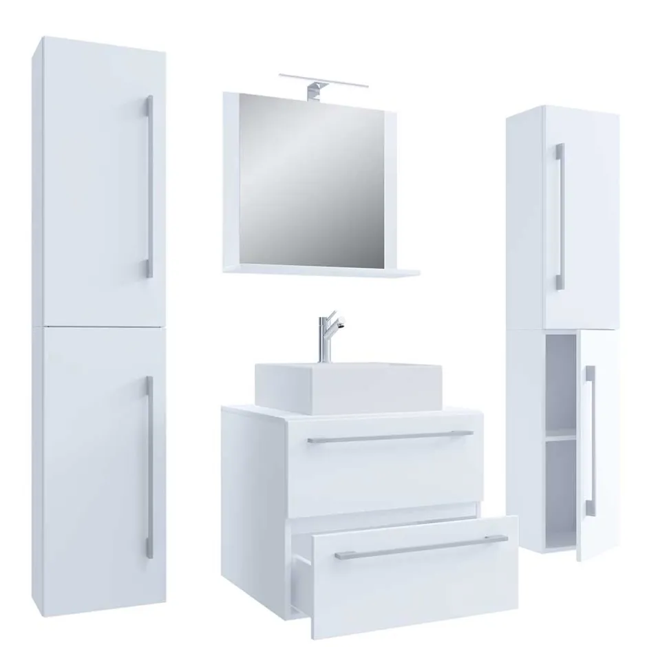 Badmöbel Sets*Pharao24 Badezimmerset weiß Selami