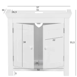 Waschbeckenunterschränke|Bad Unterschränke*Pharao24 Badezimmerunterschrank Salverna