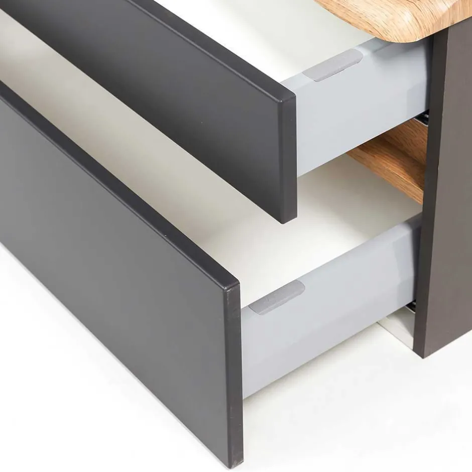 Pharao24 Badmöbel mit 2 Becken Pegruan> Badmöbel Sets