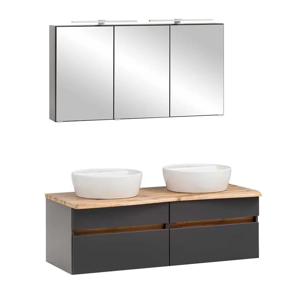 Pharao24 Badmöbel mit 2 Becken Pegruan> Badmöbel Sets