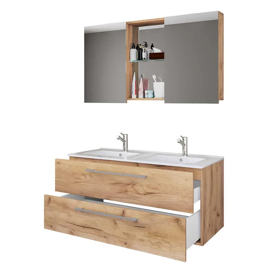 Pharao24 Badmöbel mit Spiegelschrank Lasina> Badmöbel Sets