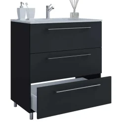 Badmöbel Sets*Pharao24 Badmöbel schwarz weiß Bonsai