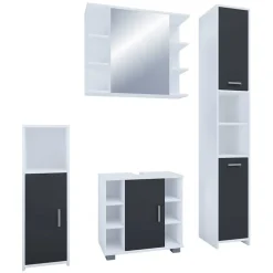 Badmöbel Sets*Pharao24 Badmöbel schwarz weiß Panales