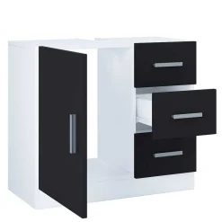 Pharao24 Badmöbel Set schwarz weiß Panales><noscript><img width=