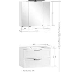 Badmöbel Sets*Pharao24 Badmöbelkomplettset 5-teilig Matss