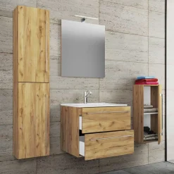 Pharao24 Badmöbel-Set Holzoptik Enlino> Badmöbel Sets