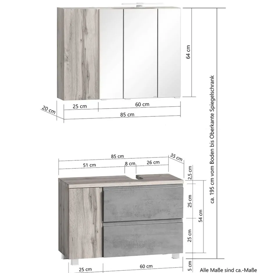 Badmöbel Sets*Pharao24 Badmöbelset Lactona