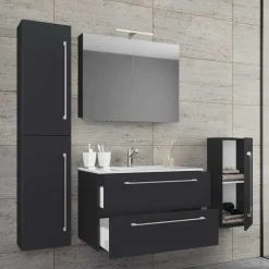 Badmöbel Sets*Pharao24 Badmöbel-Set schwarz Bonsai
