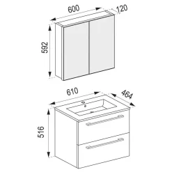 Badmöbel Sets*Pharao24 Badmöbel-Set schwarz Bonsai