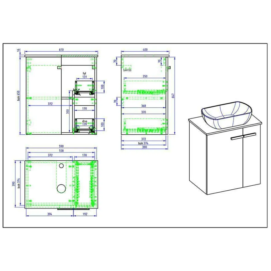 Badmöbel Sets*Pharao24 Badmöbelset Wurion