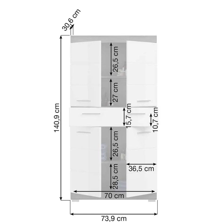 Pharao24 Badmidischrank Hayoran> Bad Hochschränke