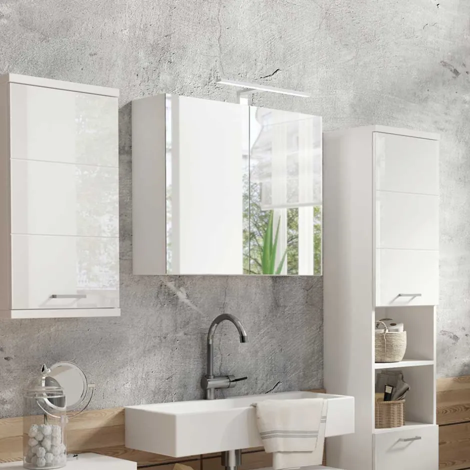 Pharao24 Badschrank mit Spiegel Peace> Badezimmerschränke|Spiegelschränke