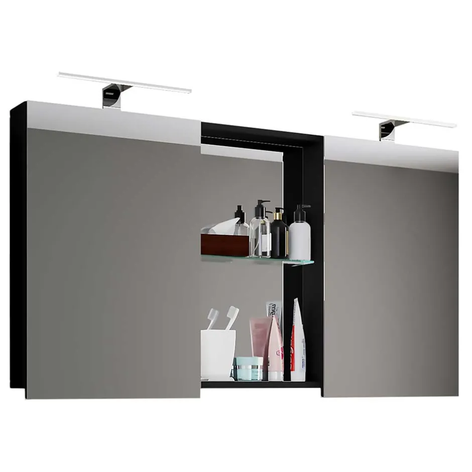 Pharao24 Badspiegelschrank Coal> Badezimmerschränke|Spiegelschränke