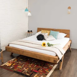 Doppelbetten|Massivholzbetten*Pharao24 Balken Massivholzbett Padru