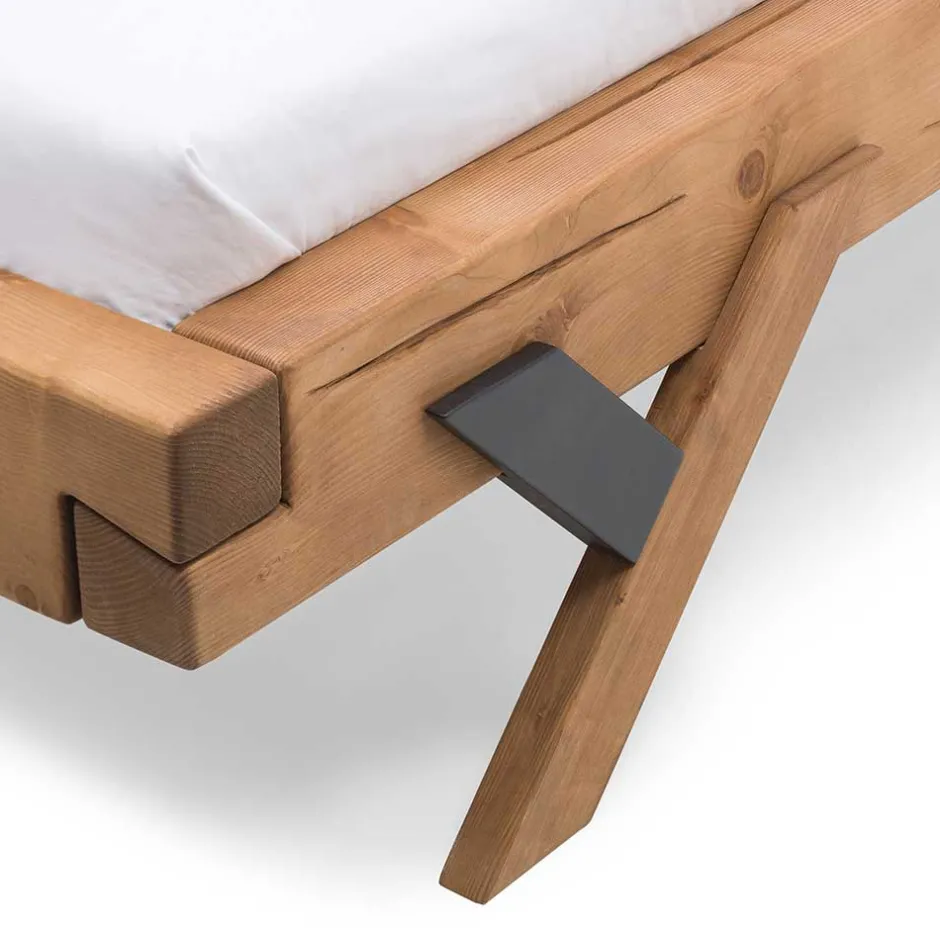 Doppelbetten|Massivholzbetten*Pharao24 Balken Massivholzbett Padru