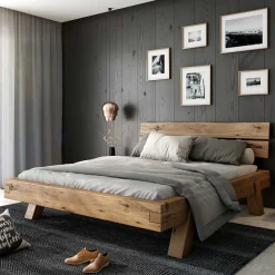 Massivholzmöbel|Doppelbetten*Pharao24 Balkenbett massiv Robert